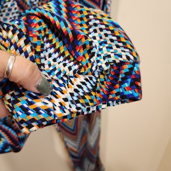 Dots Multicolor Zigzag Print Yogers Pants Size L - Picture 10 of 12